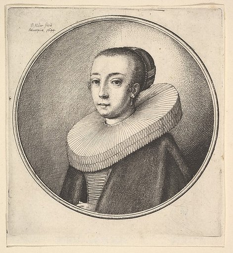 Woman with circular lace ruff, from "Women's Heads Framed in Roundels"