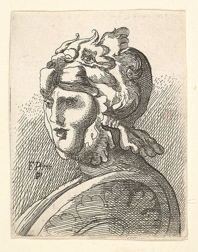 Helmeted head