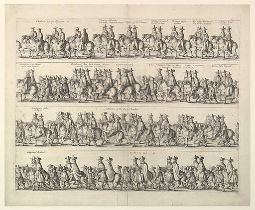 Coronation Procession of Charles II Through London (from John Ogilby's "The Entertainment of...Charles II," London, 1662)