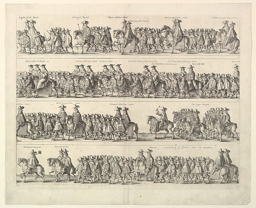 Coronation Procession of Charles II Through London (from John Ogilby's "The Entertainment of...Charles II," London, 1662)