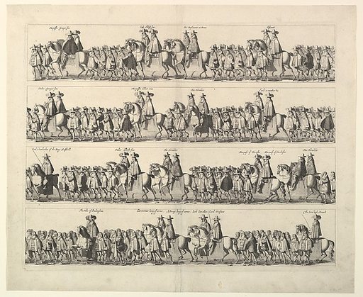 Coronation Procession of Charles II Through London (from John Ogilby's "The Entertainment of...Charles II," London, 1662)