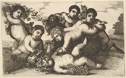 Four boys, two satyrs, and a goat (copy in reverse)