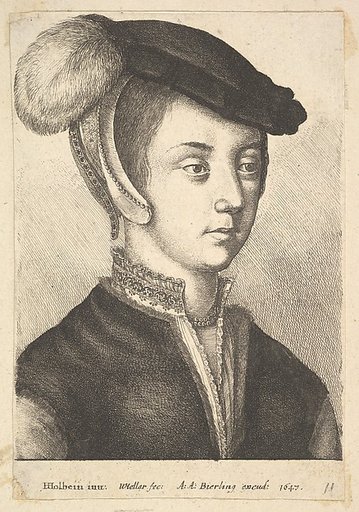 Young woman wearing a feathered cap