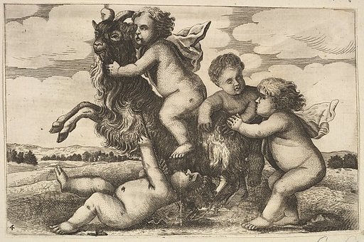 Four small boys and a goat (copy in reverse)