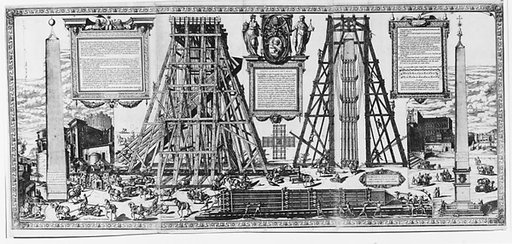Moving the Vatican Obelisk, from "Speculum Romanae Magnificentiae"
