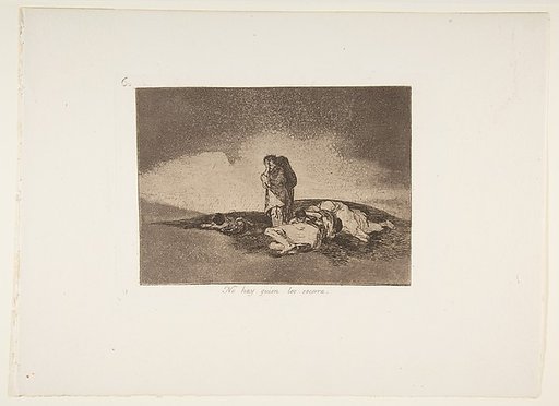 Plate 60 from "The Disasters of War" (Los Desastres de la Guerra): 'There is no one to help them' (No hay quien los socorra)
