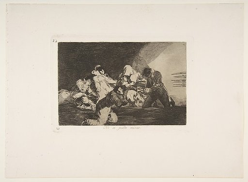 Plate 26  from "The Disasters of War" (Los Desastres de la Guerra): 'One can't look' (No se puede mirar)