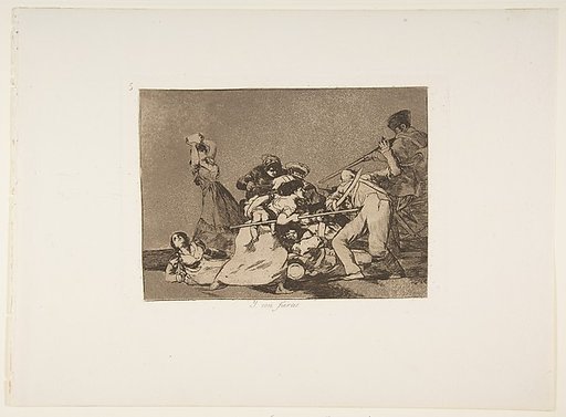 Plate 5 from "The Disasters of War" (Los Desastres de la Guerra): 'And they are like wild beasts' (Y son fieras)