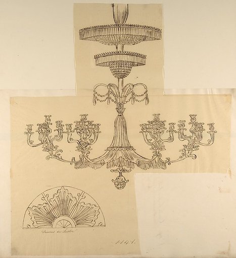 Designs for a Chandelier and a Plaster Mount