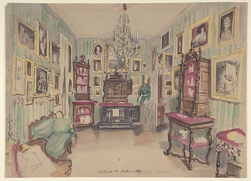 Drawing of an Interior: Cabinet du Salon