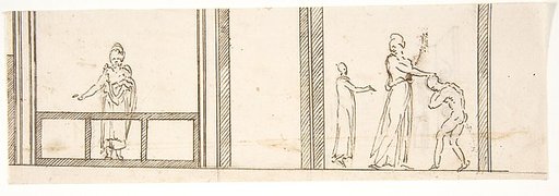 Unidentified building, ceiling or wall, painted frieze or decorative panels (recto) Unidentified building, cornice (verso)