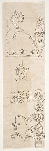 Domus Aurea, unidentified, grotteschi, details (recto) blank (verso)