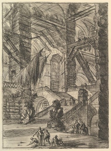 The Staircase with Trophies, from "Carceri d'invenzione" (Imaginary Prisons)