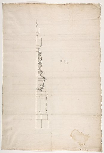 Profile of a Design for a Tomb with a Male Bust