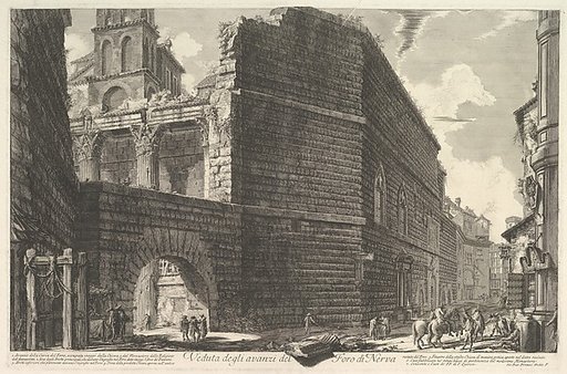 Veduta degli avanzi del Foro di Nerva, l'arcade et la muraille (The Forum of Augustus [erroneously called the Forum of Nerva])