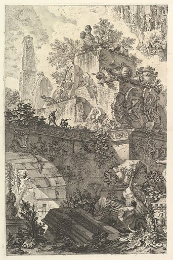 Frontispiece, with Statue of Minerva, from "Vedute di Roma"