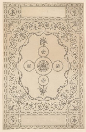 Design for a Ceiling, an Oblong with an Oval Center