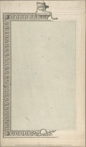 Design for a Pier-glass, of Tall Oblong Form, the Border a Palmette Frieze, the Termination an Urn