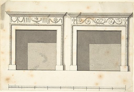 Two Designs for Mantels in the Adam Style