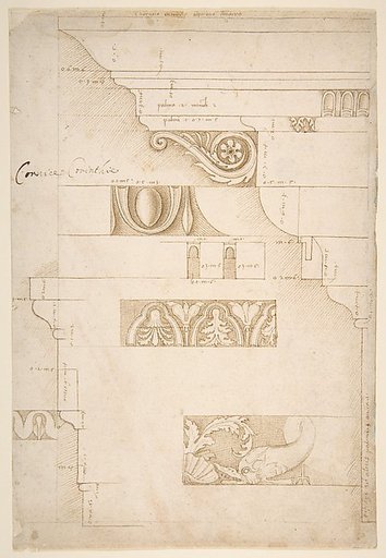 Architectural Study: The Measured Profiles of the Cornice and Entablature of the "Colonnacce" from the Forum Transitorium (the "Palace of Nerva")