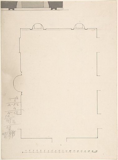 Plan of large room with three niches