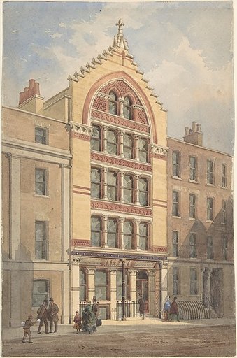 Façade of a Commercial Building, Venetian Gothic Style