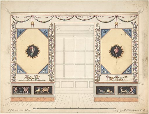 Design for a Room in the Etruscan or Pompeian style (Elevation)