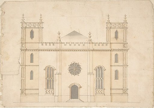Façade of a Gothic Revival Church