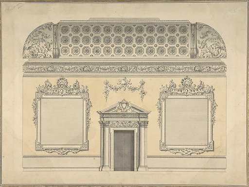 Design for Section of a Rococo Room, with a Coved Ceiling and Ornamented Corinthian Doorway