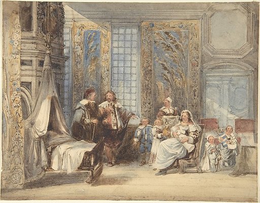 Scene with Family and Guest in Seventeenth-Century Interior