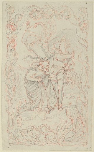 Illustration to the Tempest: Caliban, Ferdinand and Ariel