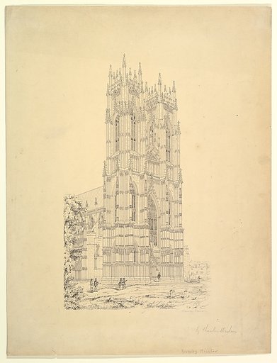 The Beverley Minster, Yorkshire, England, Perspective View of the West Façade