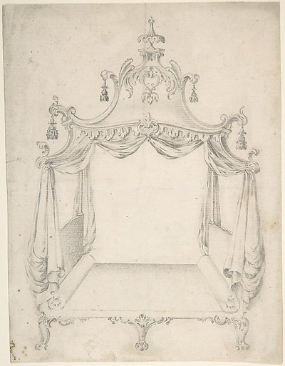 Design for a Four-poster Bed with Hangings