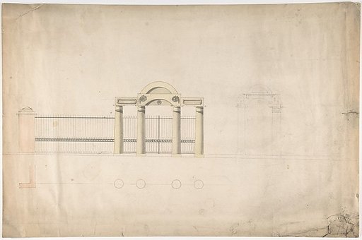Design for a Greek Revival Entrance Screen, Elevation