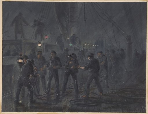 A Night Scene. The Cable Entangled and Nearly Broken, July 18th, 1866