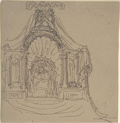 Design for a Throne (recto); Recumbent Figure (verso)