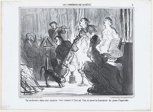 An Orchestra in a Fashionable Residence; plate 8 from the series, Les Comédiens de Société, published in "Le Charivari"
