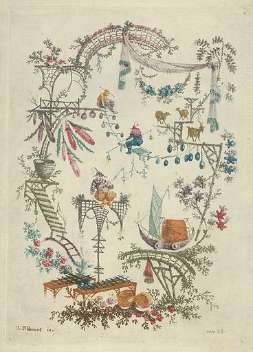 Chinoiserie, from "Nouvelle Suite de Cahiers arabesques chinois a l'usage des dessinateurs et des peintres"