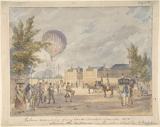 Balloon Ascending Near the Entrance to Lord's Cricket Ground, 1839