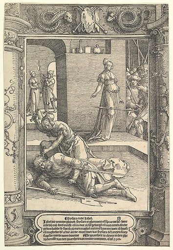 Jael Killing Sisera,  ornamental frame