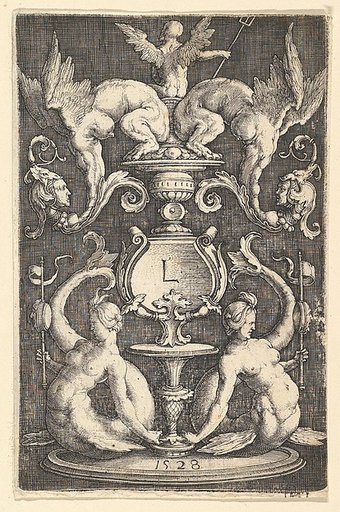 Panel of Ornament with Two Sirens