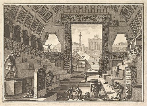 Ancient school built according to the Egyptian and Greek manners (Scuola antica architettata all'Egiziana e alla Greca)