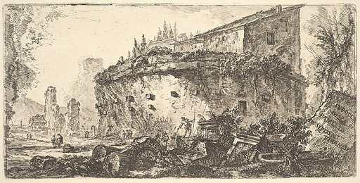 Plate 18: The Tomb of the Scipios (Sepolcro della famiglia de' Scipioni), from "Alcune Vedute di Archi Trionfali ed altri monumenti inalzati da Romani parte di quali se veggono in Roma e parte per l'Italia"