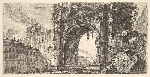 Plate 17: The Arch of Rimini built by Augustus (Arco di Rimino fabbricato da Augusto), from "Alcune Vedute di Archi Trionfali ed altri monumenti inalzati da Romani parte di quali se veggono in Roma e parte per l'Italia"