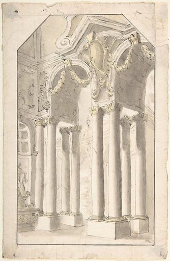 Architectural Perspective: Design for Painted Wall Decoration (?)