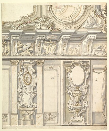 Design for Elevation for Elaborate Wall and Vault with the Savoya Arms