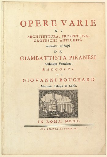 Frontispiece to "Opere varie di architettura, prospettive grotesshi antichità"