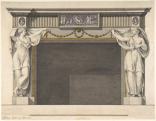 Design for a Chimney Piece in the Gallery, now Dining Room, Harewood House, Yorkshire (Elevation)