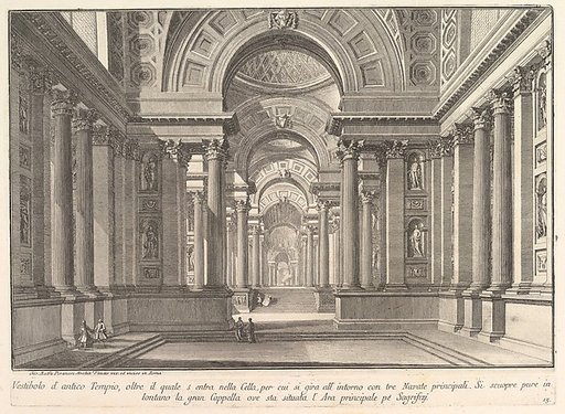 Vestibule of an ancient temple... (Vestibolo d'antico Tempio...), from "Prima Parte di Architettura, e Prospettive"