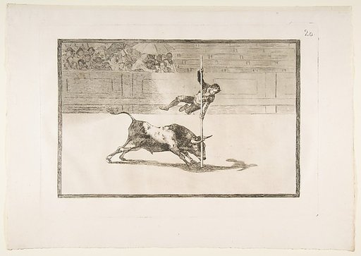 Plate 20 from "La Tauromaquia": The agility and audacity of Juanito Apiñani in [the ring] at Madrid